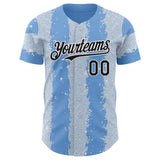 Custom Light Blue Black-White Stripe Argentina Style Authentic Baseball Jersey