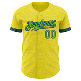 Custom Light Yellow Aurora Green-Royal Brazil Style Authentic Baseball Jersey