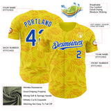 Custom Yellow Thunder Blue-White Colombia Style Authentic Baseball Jersey