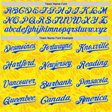 Custom Yellow Thunder Blue-White Colombia Style Authentic Baseball Jersey