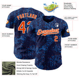 Custom Navy Orange Blue-White France Style Authentic Baseball Jersey