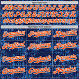 Custom Navy Orange Blue-White France Style Authentic Baseball Jersey
