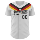 Custom White Black Red-Yellow Germany Style Authentic Baseball Jersey
