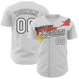 Custom White Red Yellow-Black Germany Style Authentic Baseball Jersey