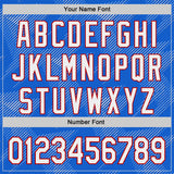 Custom Blue White-Red Japan Style Authentic Baseball Jersey