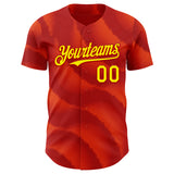 Custom Red-Light Yellow Spain Style Authentic Baseball Jersey