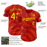 Custom Red-Light Yellow Spain Style Authentic Baseball Jersey