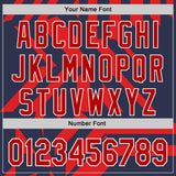 Custom Navy Red-White USA Style Authentic Baseball Jersey