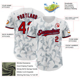 Custom White Red Silver-Navy USA Style Authentic Baseball Jersey