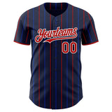 Custom Navy Red Blue-White USA Style Authentic Baseball Jersey