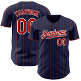 Custom Navy Red Blue-White USA Style Authentic Baseball Jersey