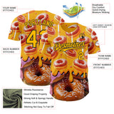 Custom Gold-Black Ice Cream Donut Foodie Dessert Authentic Baseball Jersey