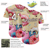 Custom City Cream White-Brown Ice Cream Donut Foodie Dessert Authentic Baseball Jersey