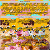 Custom Gold-Black Ice Cream Donut Foodie Dessert Authentic Baseball Jersey
