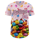 Custom Light Pink-Black Candy Ice Cream Sweet Sugar Authentic Baseball Jersey