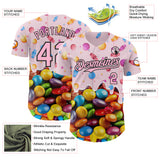 Custom Light Pink-Black Candy Ice Cream Sweet Sugar Authentic Baseball Jersey