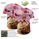 Custom Light Pink-Black Ice Cream Cake Foodie Dessert Authentic Baseball Jersey