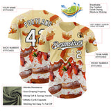 Custom Light Yellow White-Black Ice Cream Cake Foodie Dessert Authentic Baseball Jersey