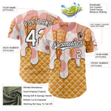 Custom City Cream White-Black Ice Cream Waffle Foodie Dessert Authentic Baseball Jersey