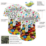 Custom White-Black Candy Ice Cream Sweet Sugar Authentic Baseball Jersey