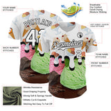 Custom White-Black Ice Cream Foodie Dessert Authentic Baseball Jersey
