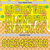 Custom Light Yellow-Black Ice Cream Waffle Donut  Foodie Dessert Authentic Baseball Jersey