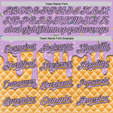Custom Light Purple-Black Ice Cream Waffle Foodie Dessert Authentic Baseball Jersey