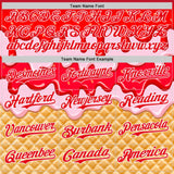 Custom Fire Red-White Ice Cream Waffle Foodie Dessert Authentic Baseball Jersey