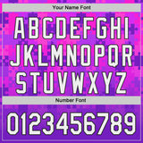 Custom Purple White-Black Puzzle 3D Pattern Design Authentic Baseball Jersey