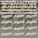 Custom Steel Gray White-Old Gold Puzzle 3D Pattern Design Authentic Baseball Jersey