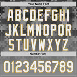 Custom Steel Gray White-Old Gold Puzzle 3D Pattern Design Authentic Baseball Jersey