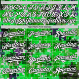 Custom Green White-Black Puzzle 3D Pattern Design Authentic Baseball Jersey