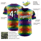 Custom Black-White Puzzle 3D Pattern Design Authentic Baseball Jersey
