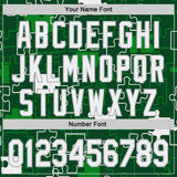Custom Green White-Gray Puzzle 3D Pattern Design Authentic Baseball Jersey