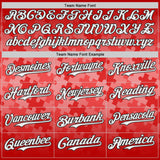 Custom Red White-Black Puzzle 3D Pattern Design Authentic Baseball Jersey