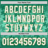 Custom Kelly Green White-Old Gold Puzzle 3D Pattern Design Authentic Baseball Jersey