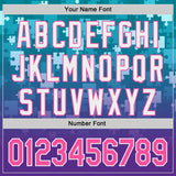 Custom Teal Pink Purple-White Gradient Puzzle 3D Pattern Design Authentic Baseball Jersey