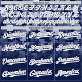 Custom Blue White Navy-Gray Gradient Puzzle 3D Pattern Design Authentic Baseball Jersey
