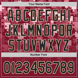 Custom Crimson Black-Cream Puzzle 3D Pattern Design Authentic Baseball Jersey