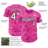 Custom Pink White-Black Puzzle 3D Pattern Design Authentic Baseball Jersey