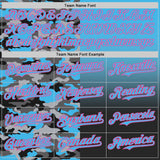 Custom Sky Blue Black-Pink Half Camo Ombre Authentic Baseball Jersey