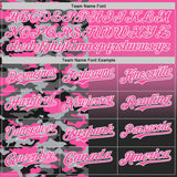 Custom Pink Black-White Half Camo Ombre Authentic Baseball Jersey