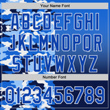 Custom Thunder Blue Navy-White Half Camo Ombre Authentic Baseball Jersey