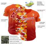Custom Orange Red-White Half Camo Ombre Authentic Baseball Jersey