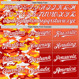 Custom Orange Red-White Half Camo Ombre Authentic Baseball Jersey