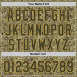 Custom Olive Brown-Old Gold Half Camo Ombre Authentic Baseball Jersey