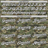 Custom Olive White-Black Half Camo Ombre Authentic Baseball Jersey