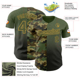 Custom Olive Black-Old Gold Half Camo Ombre Authentic Baseball Jersey