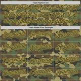 Custom Olive Black-Old Gold Half Camo Ombre Authentic Baseball Jersey