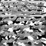 Custom White Steel Gray-Black Half Camo Ombre Authentic Baseball Jersey